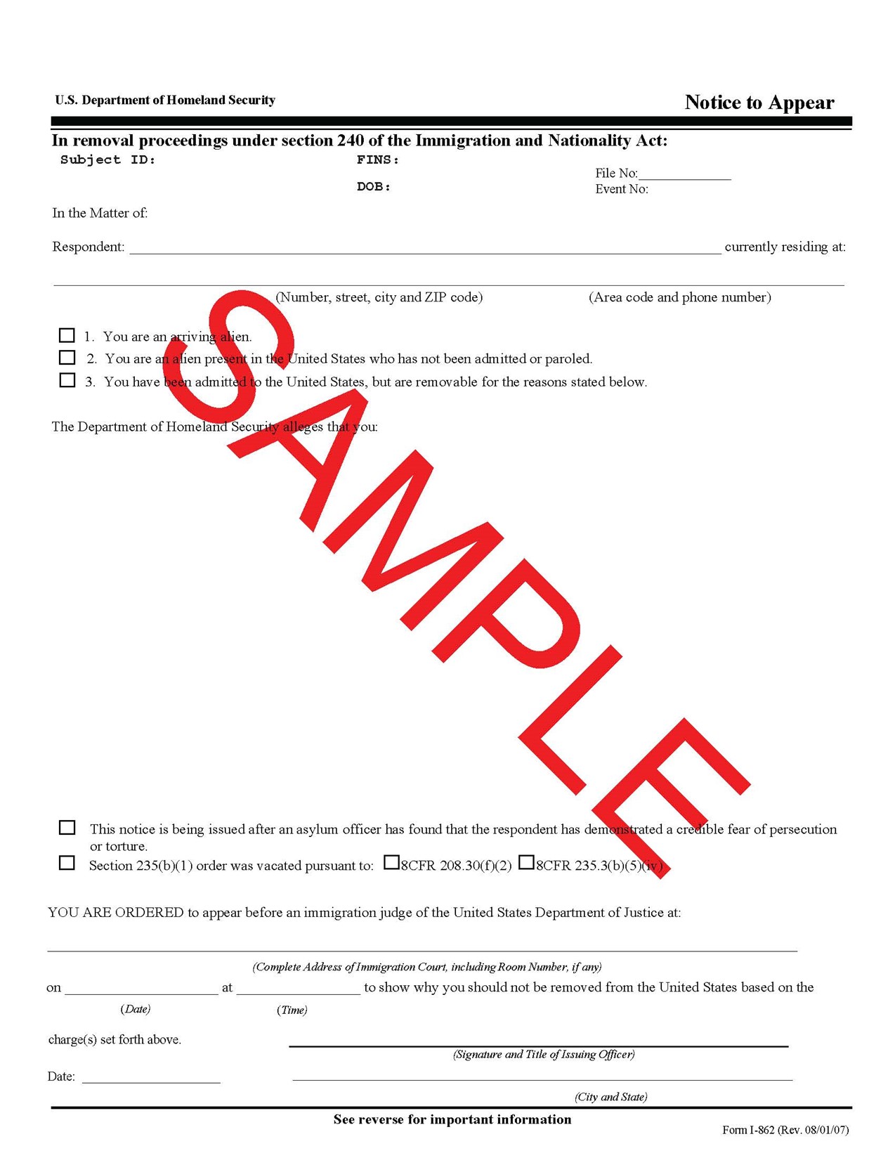 biography form for immigration